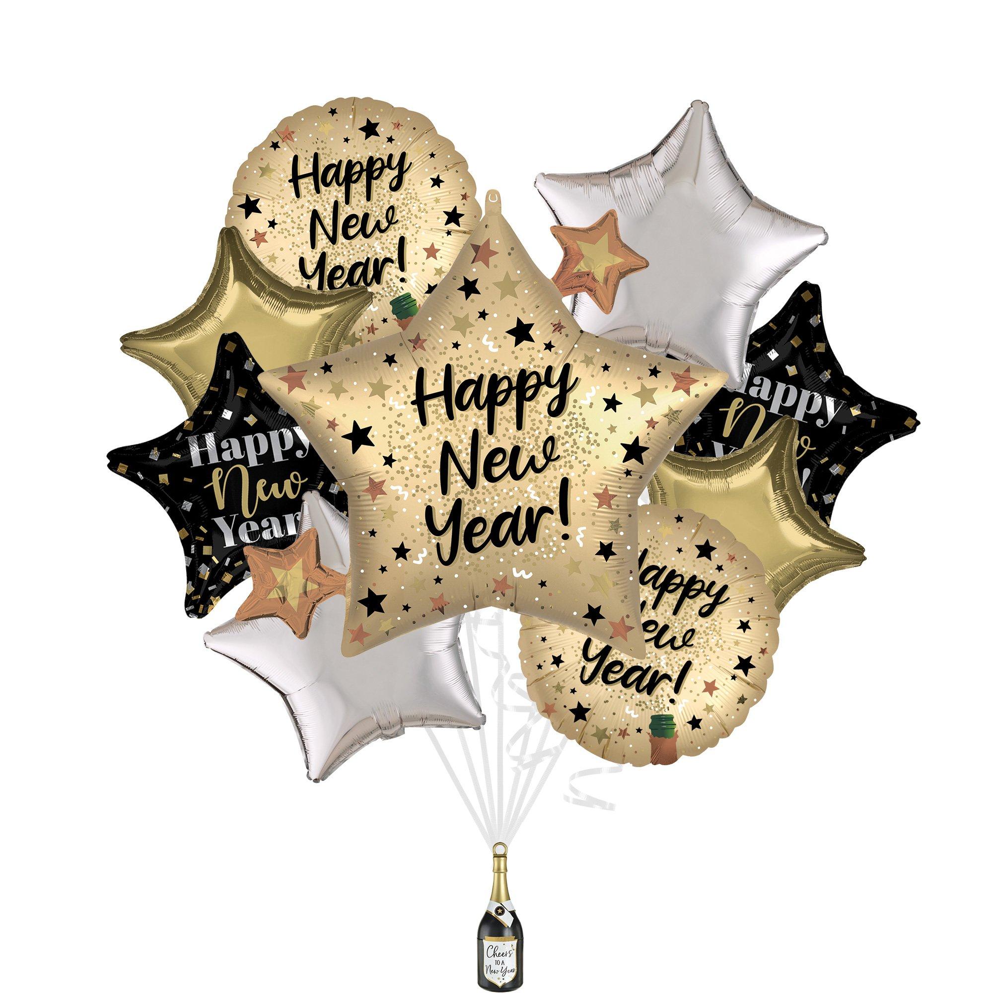 Natural Sparkle New Year Foil Balloon Bouquet